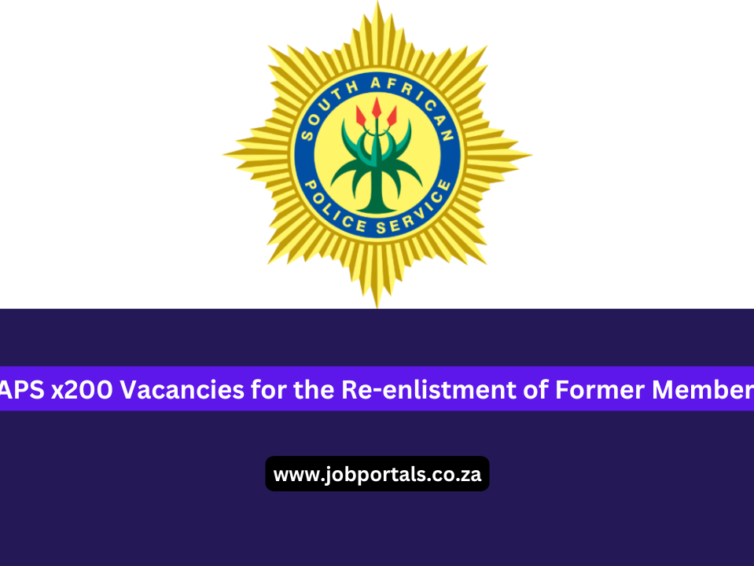 SAPS x200 Vacancies for the Re-enlistment of Former Members 2024